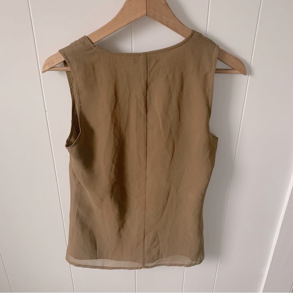 GAP Blouse ruffles sleeveless beige yellow Size XS - Picture 4 of 8